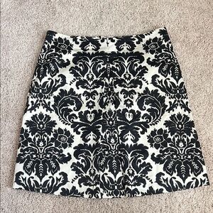 LOFT Black and White Embellished Mini Skirt